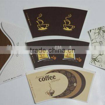 7.5oz Disposable single wall printed paper cup sleeves for coffee cup making