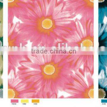 Semi-transparent Printed Sunflower design PEVA/PVC plastic shower curtains