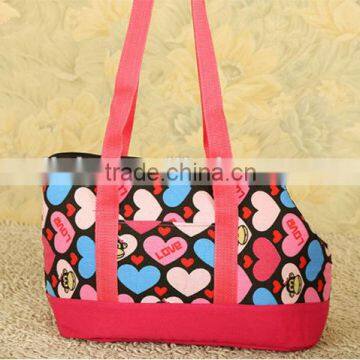 color print cartoon pet shoulder bag with carry