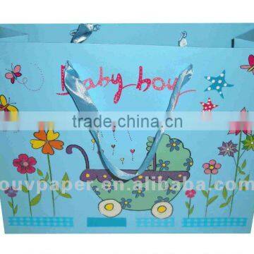 Paper Gift Bag for Baby with Ribbon