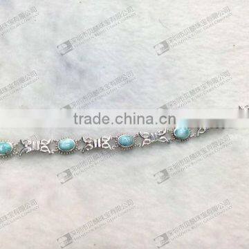 New arrival fashion jewelries larimar bracelet oval cabochon 6x8mm