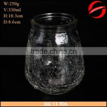Factory Wholesale High Quality Crack Effect Glass Candle Jar for Decoration photo-3