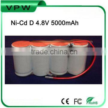 High Temperature Rechargeable Nicd D 4.8V 5000mAh battery