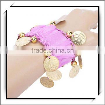 Hot!!! Chiffon Crane Currency Belly Dance Bracelet Purple-11002057