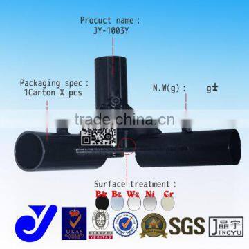 JY-1003Y|28mm coated pipe support metal joint|3 way black electrophoresis corner fitting