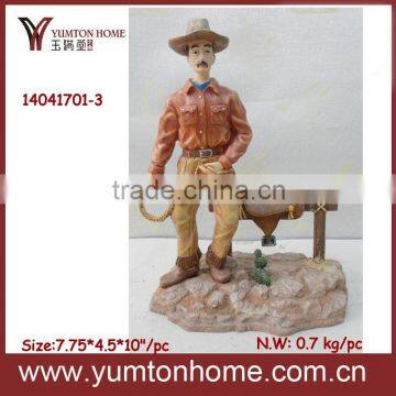 Resin indoor decorative cowboy statue