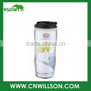 New Style 360ml Double Wall Insulated paper inside plastic tumbler