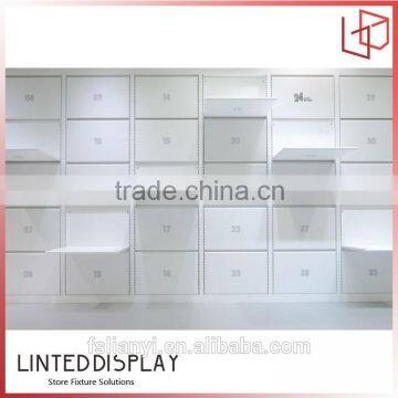 Retail mall showroom shoe showcase metal bag display kiosk design for sale