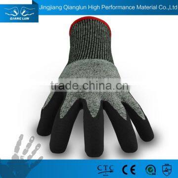 QLSAFETY Nitrile palm coated oilfield work gloves anti cut 3 en388 4342