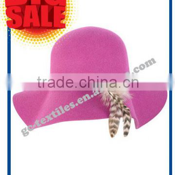 new hot product for 2014 fashion women promotional party felt hat wide brim with fur