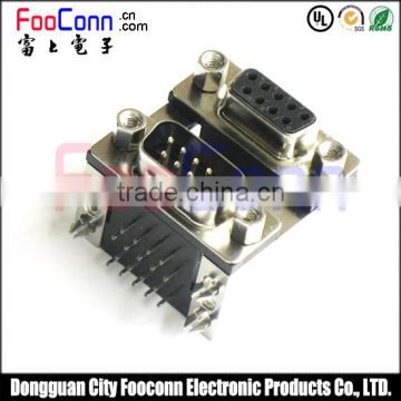 Double D-sub connector DR9P female to DR9P male