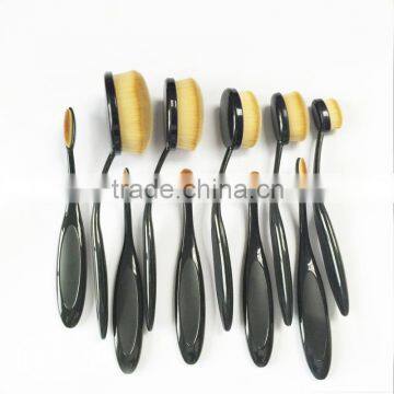 2016 New Professional 10 Pcs Soft Oval Toothbrush Design Makeup Brush Brush Makeup Cosmetics Tool Sets Foundation Brushes photo-4