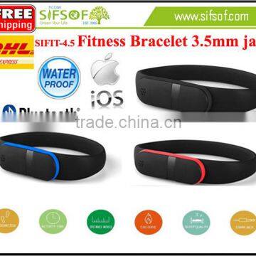 SIFIT-4.5 Smart Pedometer Wristband, Works With smart phone, Sync Data by 3.5mm Audio Jack, Convenient and Quick Charging Method