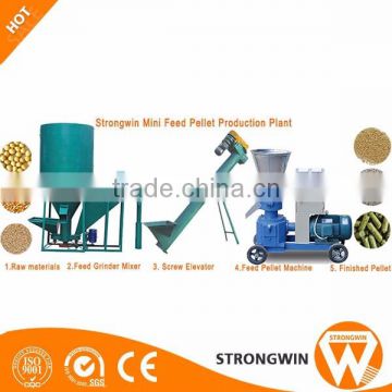 300kg/h portable livestock feed pellet production line