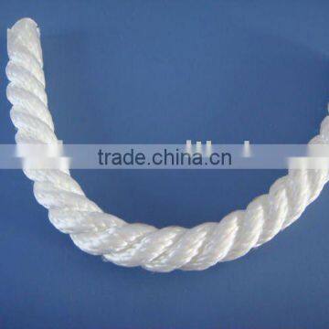 3-strand z-twist white polyester rope with pp danline