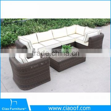 Hotel Handwoven Rattan Sofa Set Beer Garden Furniture