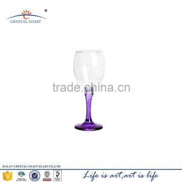 Hand Painted Purple Colored Stem Wine Glass