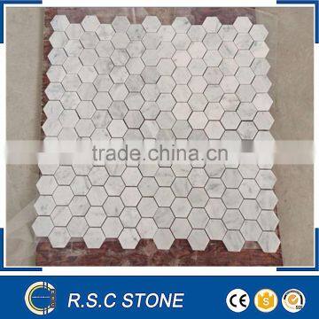 White marble mosaic;carrara white marble mosaic tile;carrara white marble mosaic