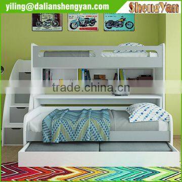 Twin Over Twin Bunk Bed Trundle With Storage Drawers photo-6