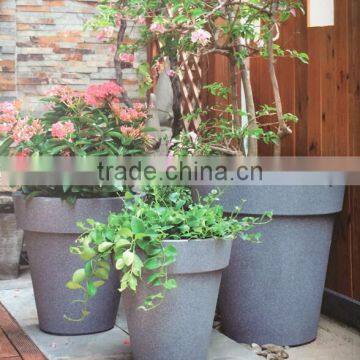 Tall Sand Painted Plastic Flower Pot Decorative Plastic Flower Pot