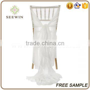 Ruffle Chiffon Chair Cover Chair Sash photo-5