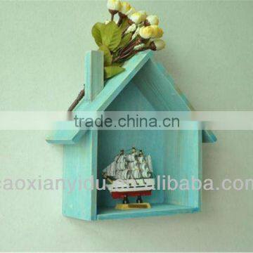 decorative bule wooden house craft