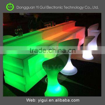 metal leg color changing LED cocktail table without glass