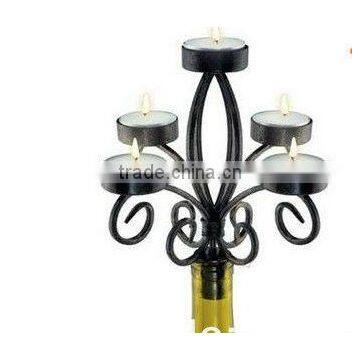 Romantic Novelty Design Fashion Black Metal Wine Bottle Candelabra/best Seller Wedding Candlestick/ Economic Candle Holder photo-5