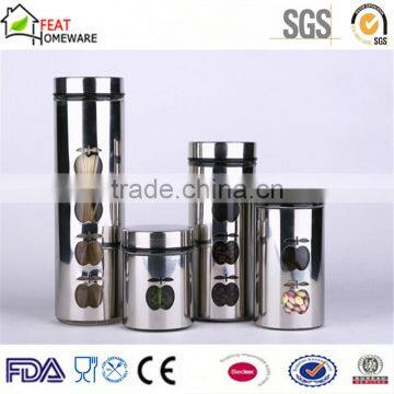 Wholesale Cheap Metal Covered Can Glass Canister Food Storage Jar