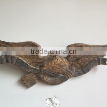 Antique wooden carving eagle wall relief decoration