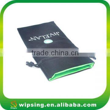 Logo Printed Velvet Bag Silk Drawstring Satin Lined Velvet Pouch photo-3