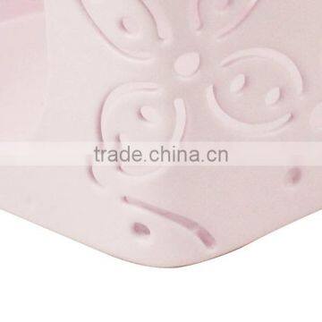 Pink Arc-shaped Metal Punched Office Desktop Note Holder