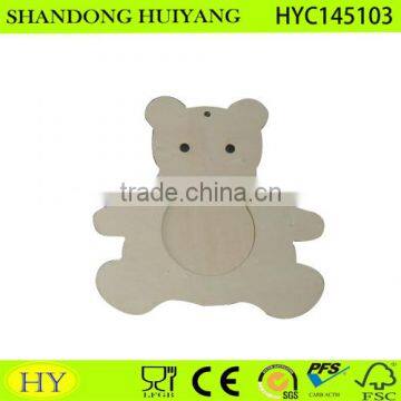 eco-friendly wood promotion cheap bear shape photo frame
