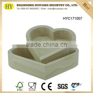 Unfinished Heart Shaped Wooden Flower Plant Pots photo-4