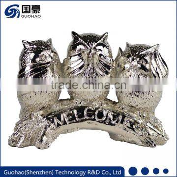 Aluminum Attractive Welcome owl garden sign Statue