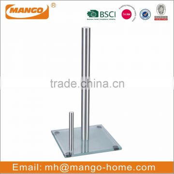 Square Glass Base Stainless steel Standing kitchen paper towel holder