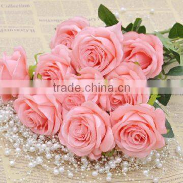 GNW FLS12-2 Fake Plastic Similar With Rose Flower Pink Color for Wedding Decoration