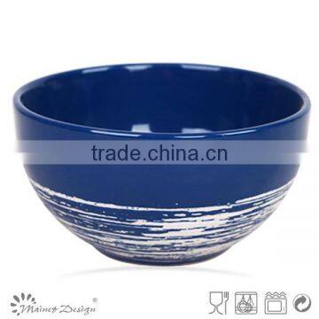 Round Shape Ceramic Rice Bowl With Silk Screen Antique Brush photo-2
