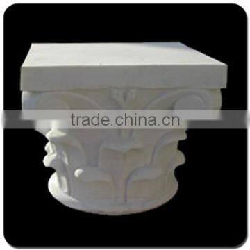 Hand Carved Natural Stone Pillar Corinthian Marble Column Cap photo-2
