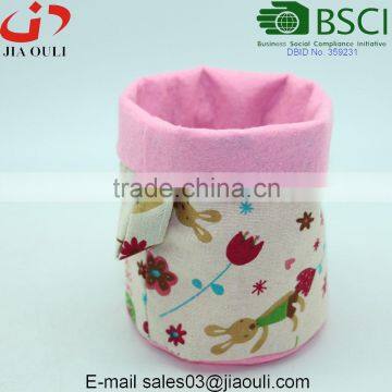 New Design Flowers Printing Linen and Felt Planter Pot Cover Bags photo-3
