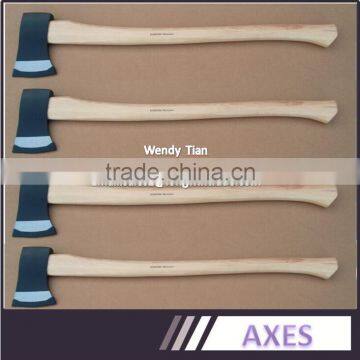 High quality hand tools steel axes head with wooden handle