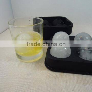 LFGB black silicone 4 cavity ice ball molds