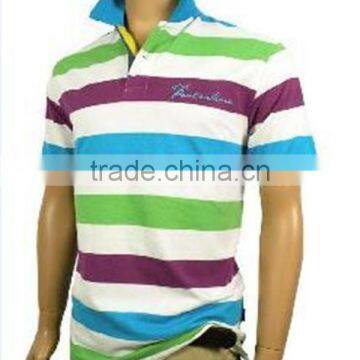 customized stripe short sleeve cotton polo shirt LS Eplus