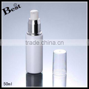 Cosmetic 2017 Hot New Products White Lotion 50ml Plastic Bottle With Pump Dispenser Silver Aluminum Pump Plastic Bottles photo-3