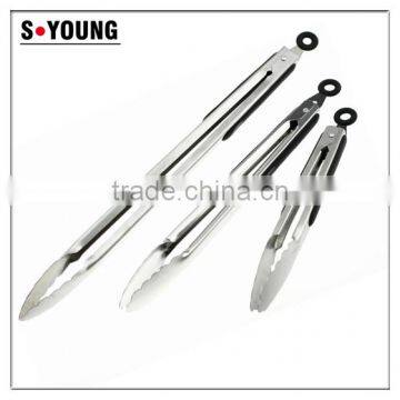 39031 9 Inch Stainless Steel Kitchen Tongs BBQ Grill Food Salad Tongs With Lock photo-3