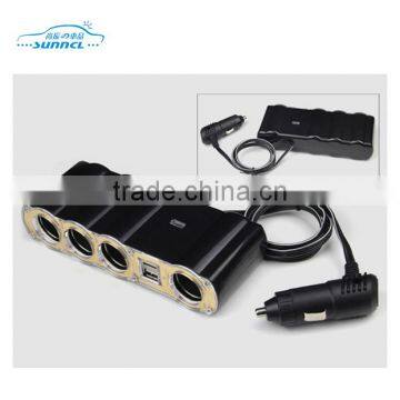 12V 24V Output 5V 2100mA Car Cigarette Lighter Socket 1 Hole 2 USB With Flexible Plug photo-2