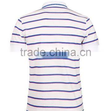 Men 100%cotton Vertical Striped Men's Polo Shirt photo-6