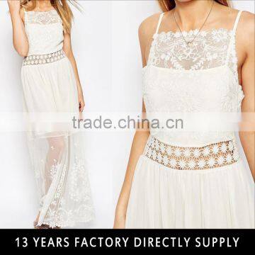 Latest designer evening gowns mumbai designs White maxi Embroidered dress women 2016