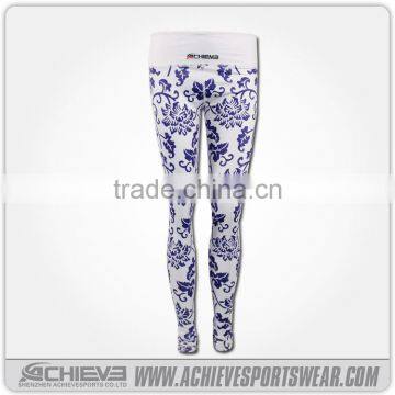 Women's Active Running Fitness Yoga Pants, Printed Design Breathable Moisture-Wicking