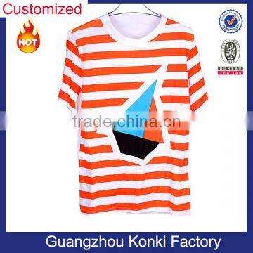 women big size red and white striped t-shirt short and long sleeves